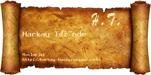 Harkay Tünde névjegykártya